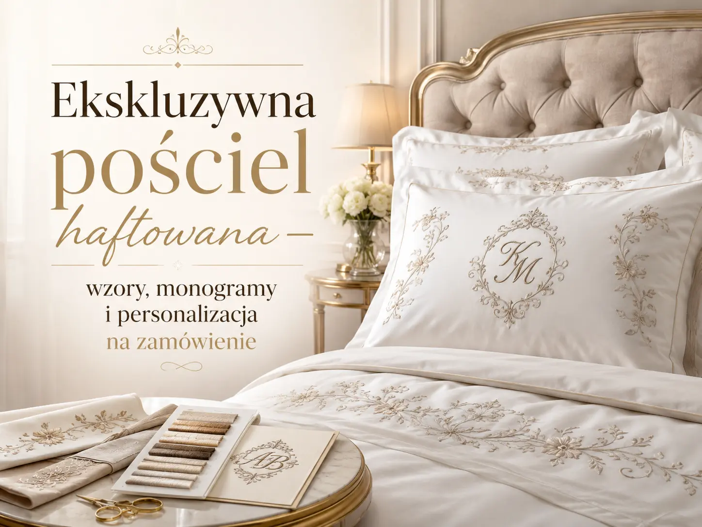 Ekskluzywna pościel haftowana — wzory, monogramy i personalizacja na zamówienie